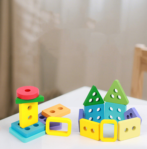 Giocattoli in legno blocchi arcobaleno in legno 3D Fishing Block Fishing Toy Set Montessori riconoscimento colore <span class=keywords><strong>Play</strong></span> - Product Image 4