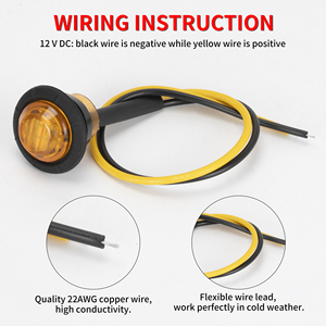 Đèn báo màu vàng 12V, lắp bảng điều khiển 3/4 inch, đèn LED báo hiệu, chống nước IP67, dùng cho ô tô, thuyền, máy móc, thiết bị - Product Image 3