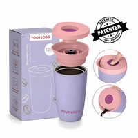 Mug à café de voyage très vendu avec couvercle à pression 100% étanche Mug à café en acier inoxydable isolé réutilisable