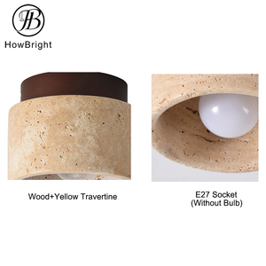 <span class=keywords><strong>2025</strong></span> <span class=keywords><strong>New</strong></span> <span class=keywords><strong>Arrival</strong></span> gỗ hiện đại cơ sở artstone travertine E27 trần ánh sáng cho phòng ngủ phòng ăn nội thất sáng tạo phòng khách - Product Image 4