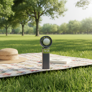 Contemporary Color Box Plastic Hand Fan Grey <b>Mini</b> Cooling Fan Yes Custom Portable Fan - Product Image 1