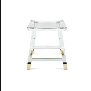 Taburete Transparente de Acrílico con Patas Doradas, Muebles para Sala de Estar - Product Image 3