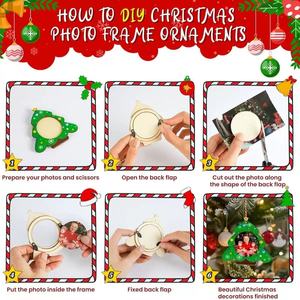 Đặt hàng số lượng lớn cá nhân giáng sinh gỗ ảnh trang trí hình ảnh khung cho Xmas cây - Product Image 6