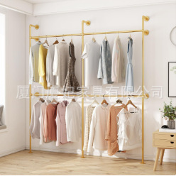 Perchero de acero inoxidable rectangular de pie para uso en tiendas de ropa - Product Image 1