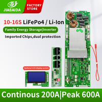 JBD UP16S010 Smart BMS LCD CAN UART RS485 Système de gestion de batterie 8S 24V 15S 16S 48V 100A 200A ESS pour le stockage d'énergie