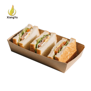 Boîte à <span class=keywords><strong>sandwich</strong></span> de taille personnalisée, plateau en papier compatible avec les sandwichs entiers, demi-sandwichs et <span class=keywords><strong>mini</strong></span>-sandwichs pour divers besoins d'emballage alimentaire - Product Image 1