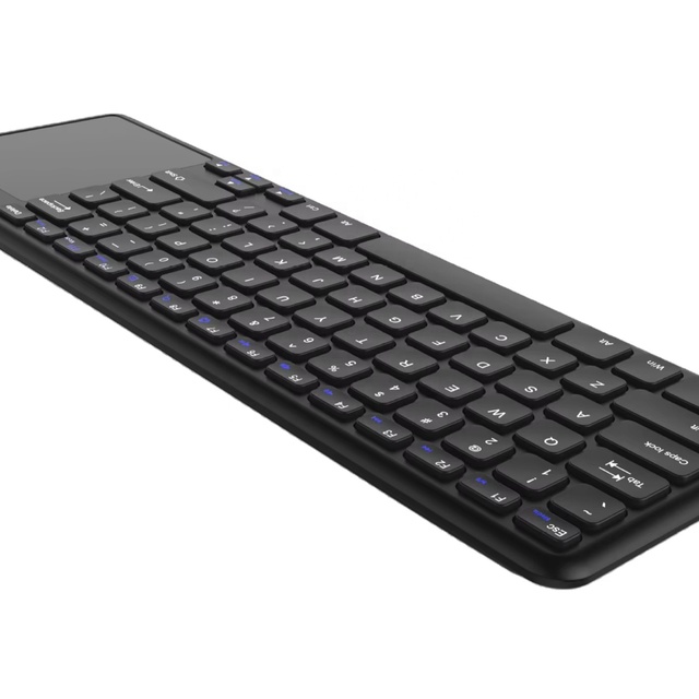 2.4G Wireless Touch TV Keyboard with Easy Media Control Built-In Touchpad Mouse Ultra Compact Full Size  Rechargeable Keyboards