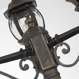 חיצוני גן ויקטוריה יוקרה עתיקים ברזל יצוק מנורת אור אלומיניום שחור הוביל רחוב אור אורות - Product Image 4