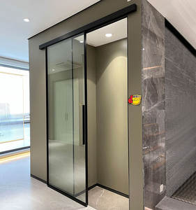 <span class=keywords><strong>Porte</strong></span> <span class=keywords><strong>de</strong></span> bureau intérieure à cadre noir, <span class=keywords><strong>porte</strong></span> coulissante en verre trempé à fermeture douce, quincaillerie murale, <span class=keywords><strong>porte</strong></span> à panneau unique, fabrication usine - Product Image 2