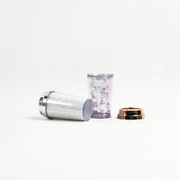 Gobelet en plastique à double paroi de 350 ml avec paillettes, réutilisable, mug de voyage scintillant avec couvercle rabattable, sans BPA, écologique
