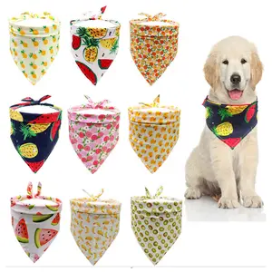 Laço estampado de animais de estimação, acessório para tosa, pet, estampa de frutas, lenço ajustável, tamanho ajustável, cão, gato, bandana personalizado