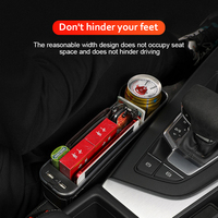 Boîte de rangement pour siège de voiture Boîte de rangement pour lumière ambiante USB Boîte de rangement multifonctionnelle Porte-gobelet pour eau Accessoires d'intérieur de voiture