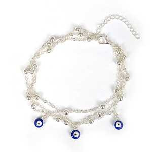 Tobillera de cadena de pierna con colgante de Ojo Azul bohemio para mujer, pulsera de tobillo de cuentas multicapa para fiestas de <span class=keywords><strong>playa</strong></span> de verano - Product Image 3