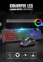 Clavier et souris filaires pour jeux sur ordinateur USB en gros, combo clavier et souris, rétroéclairage LED pour PC de bureau