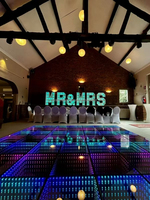 Plancher de danse LED 3D en verre trempé RGB pour discothèques, DJ, spectacles et mariages