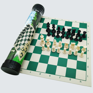 Tapete de <span class=keywords><strong>Juego</strong></span> de Ajedrez Internacional Portátil de Imitación de Cuero, Enrollable, con Tubo Redondo para Viajes al Aire Libre e Interiores - Product Image 5