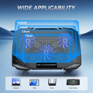 Yeni Çift 2.0 USB Girişli 2 LED Soğutma Fanlı 15.6 İnç Özel Logolu Laptop Soğutucu Altlığı ve Akıllı Telefon Soğutucu Standı - Product Image 3