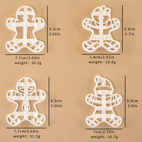 Emporte-pièce en plastique pour biscuits de Noël, bonbons, pâte à modeler, en forme de bonhomme en pain d'épices, emporte-pièce 3D en relief.