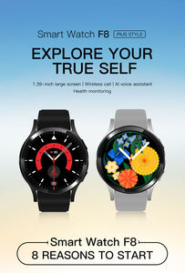 Meilleure montre connectée sportive F8 Plus avec assistant vocal IA pour hommes, écran tactile intégral de 1,39 pouce, suivi d'activité physique, suivi du sommeil, IP67, appels Bluetooth - Product Image 2