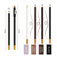 Crayon à sourcils OEM ODM imperméable, anti-transpiration, longue tenue, 4 couleurs, avec taille-crayon, végan, sans cruauté, vente en gros, logo personnalisé