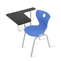 Chaise de formation scolaire au design moderne avec table, ensemble de mobilier de classe, chaise de bureau en plastique pour étudiant, tablette d'écriture, bureau à plusieurs niveaux