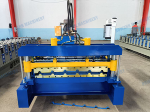 เครื่องขึ้นรูปลอนเหล็ก 380V พร้อมระบบควบคุมแบบ Rocker Arm PLC ระบายความร้อนด้วยอากาศ ระบบไฮดรอลิกอัตโนมัติ สายการผลิตแบบม้วนชั้นเดียว - Product Image 3