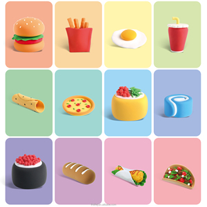Kit de Pâte à <span class=keywords><strong>Modeler</strong></span> à Séchage à l'Air pour Enfants, Thème Petits Plats Gourmands, Non Toxique, Ultra Légère, avec Accessoires, Idéal pour les Fêtes - Product Image 5