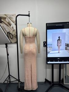 Nuevas llegadas <span class=keywords><strong>de</strong></span> Bettergirl para Ramadán 2026: Vestido largo sin tirantes con lentejuelas en <span class=keywords><strong>rosa</strong></span> claro. - Product Image 5