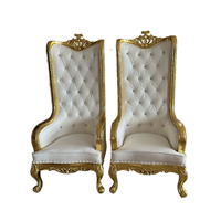 Canapé trône de style royal d'Amérique du Nord, dossier haut, cadre sculpté orné, pour location de mariages et d'événements