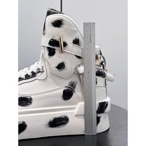 Comercio Exterior Transfronterizo, Venta al por Mayor y al Detal, Nuevos Mocasines de Punta Puntiaguda Súper Populares, Zapatos Blancos de Caña Alta para Hombre, Parte Superior de Cuero Genuino - Product Image 3