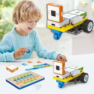 Educational STEM Science Engineering Toys Kids Logic Thinking Training Tablet programmazione Car Electronic Block Kit