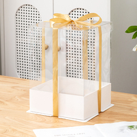 2025 Nouveaux produits Blanc Petit bord de papier 800 Boîte à gâteaux carrée blanche
