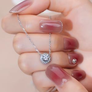 Collar de Joyería de Moda de Oro Blanco MSN-608, Collar de Diamantes Cultivados en Laboratorio, Collar de Oro de 10K, 14K y 18K - Product Image 6