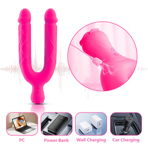 Vibrador de Doble Cabeza con Fuerte Vibración, Flexible, de Silicona Suave, de Doble Uso, con Tres Motores, para Mujeres, Homosexuales, Masturbador Lésbico - Product Image 6