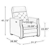 Fauteuil inclinable électrique en cuir véritable moderne avec structure en bois pour salon de coiffure/salon/réception