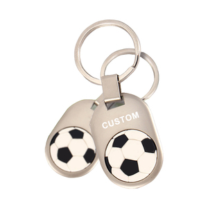 Promotion Custom Football Club Logo Souvenir Zinc Alloy Metal Keychain for Soccer Fans