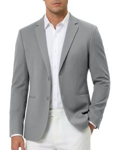 Blazer homme à simple boutonnage, coupe droite, veste tissée, logo personnalisé, tenue semi-formelle, vêtement d'affaires décontracté, manteau de costume - Product Image 1