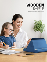 Lamicall PL02 Support de tablette lavable avec housse, coussin de lit souple, support de genoux, base de repose avec poche latérale pour liseuse et téléphone