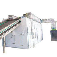 Four de séchage à bande en maille JDZN à chauffage au gaz pour la déshydratation des fleurs d'hibiscus, des fèves de cacao et de l'ail - Machine à nettoyage automatique
