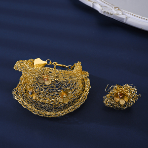 All'ingrosso Dubai 18K placcato in oro grande collezione di gioielli orecchini/collane/bracciali/anelli, sposa africana e gioielli da donna - Product Image 6