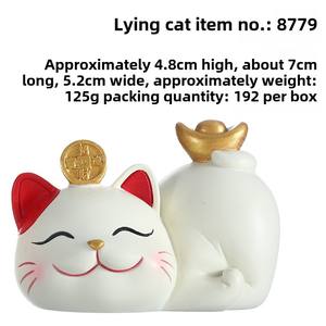 Eco-friendly 3D Resin <strong>Cat</strong> Statue Chinese Style Lucky <strong>Cat</strong> <strong>Figurine</strong> for Living Room TV Cabinet Housewarming Ornament Resin Crafts - Product Image 6
