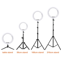 10 12 14 pouces mini led selfie anneau lumineux 360 rotation avec support