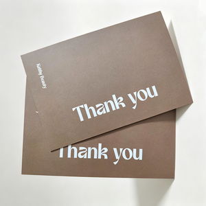 Service d'impression de cartes de remerciement personnalisées, carte d'appréciation de luxe avec emballage papier pour marque de beauté - Product Image 1