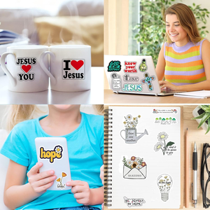 Autocollants de lettre de motivation <span class=keywords><strong>Bible</strong></span> jésus personnalisés <span class=keywords><strong>pour</strong></span> <span class=keywords><strong>ordinateur</strong></span> portable bouteille d'eau Skateboard Bagages Inspire Christian Stickers - Product Image 6