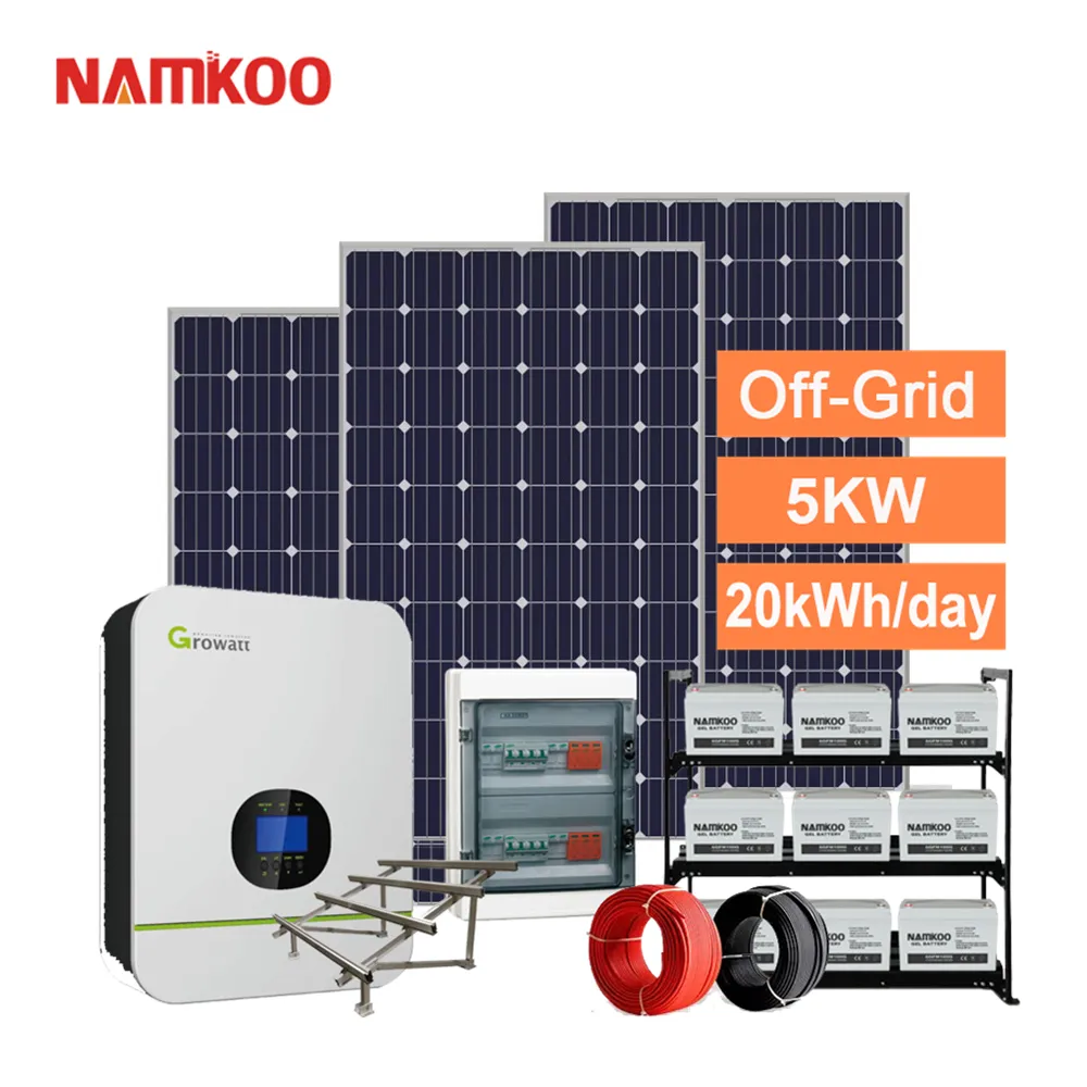 10 kva sistem off grid sistem baterai Pusat 10KW sistem surya dengan panel surya harga mudah dipasang