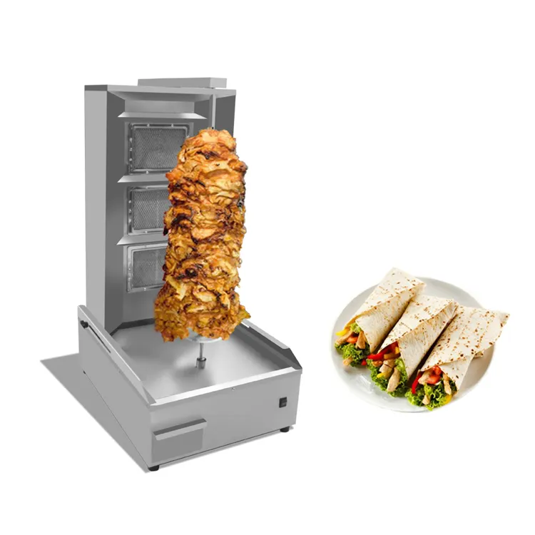 CY-70 Gas komersial mesin kebab Turki mesin listrik shawarma berputar otomatis Mesin hamburger Cina