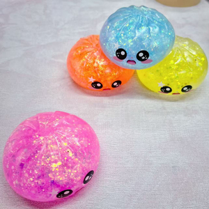 BOTU Boule Squishy Mignonne en Forme de Boulette Vapeur avec Plateau, à Remontée Lente, Jouet Anti-Stress à Pétrir, Jouet Fidget Élastique pour Jeux de Fête et Cadeaux - Product Image 1