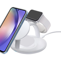 Produits tendance 2025 nouveautés charge sans fil magnétique 3 en 1 chargeur sans fil 15w pour téléphones mobiles