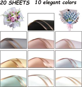 Design Golden Edge Wholesale Coated PVC Single Side Waterproof 38g Kraft <b>Paper</b> Gravure <b>Printing</b> Compatible Custom Bouquet <b>Paper</b> - Product Image 2