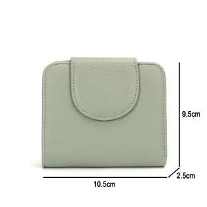 Portefeuille court RFID AndoBag pour homme et femme, en cuir de vache véritable, portefeuille à trois volets tendance, porte-cartes, porte-monnaie à fermeture éclair 1824-1834 - Product Image 6